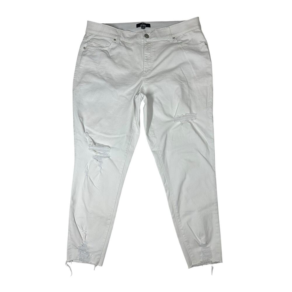 Lularoe White Denim Distressed Skinny Jeans Womens Size 38 Simply Comfortable